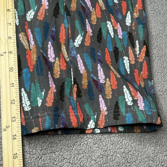 Shredly Shorts Womens 4 Gray Feather Print Mountain Bike Cycling Trail Pockets - Picture 11 of 12
